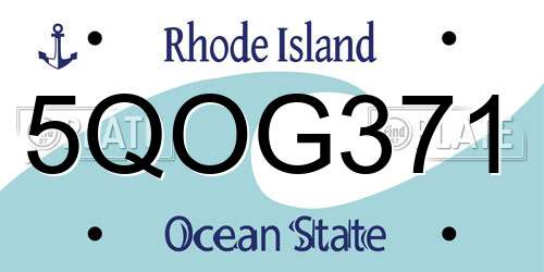 5QOG371 Rhode Island License Plate