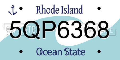 5QP6368 Rhode Island License Plate