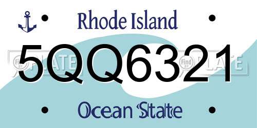 5QQ6321 Rhode Island License Plate