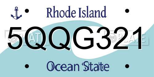 5QQG321 Rhode Island License Plate