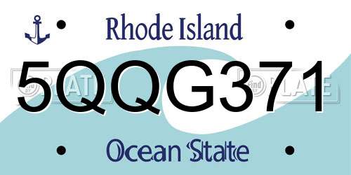 5QQG371 Rhode Island License Plate