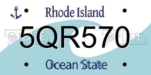 5QR570 Rhode Island License Plate