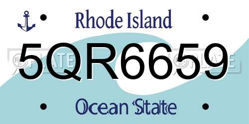 5QR6659 Rhode Island License Plate