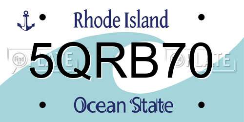 5QRB70 Rhode Island License Plate