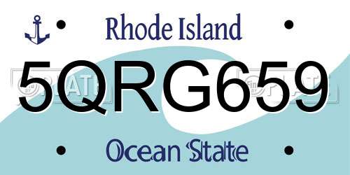 5QRG659 Rhode Island License Plate