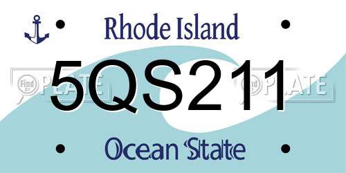 5QS211 Rhode Island License Plate