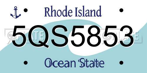 5QS5853 Rhode Island License Plate