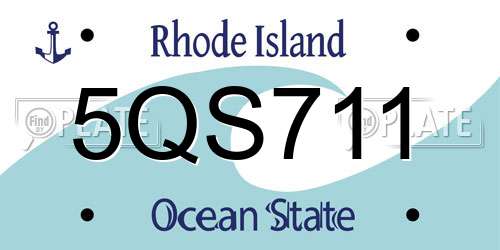 5QS711 Rhode Island License Plate