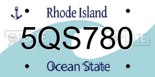 5QS780 Rhode Island License Plate