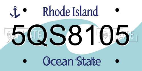 5QS8105 Rhode Island License Plate