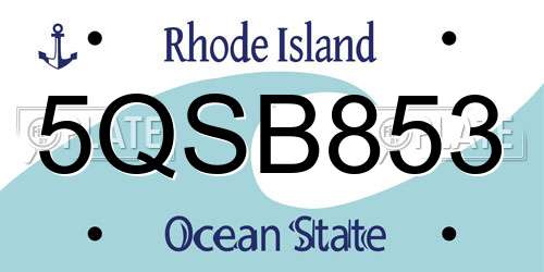 5QSB853 Rhode Island License Plate