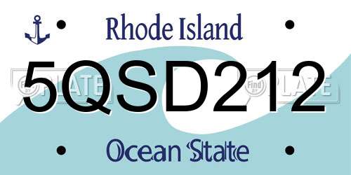 5QSD212 Rhode Island License Plate