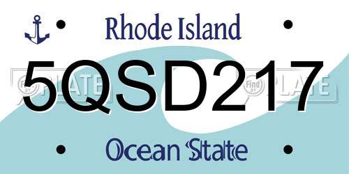 5QSD217 Rhode Island License Plate