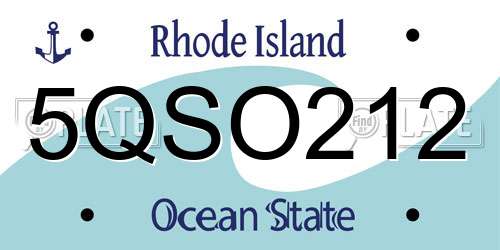5QSO212 Rhode Island License Plate