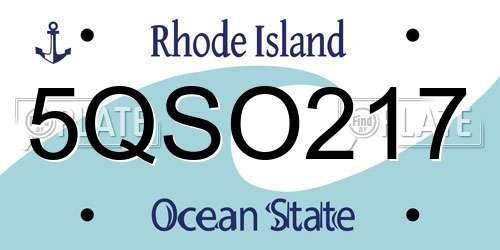 5QSO217 Rhode Island License Plate