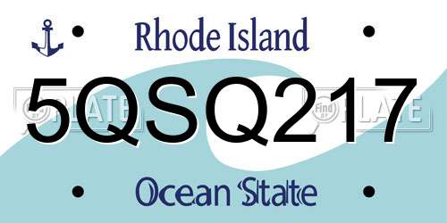 5QSQ217 Rhode Island License Plate