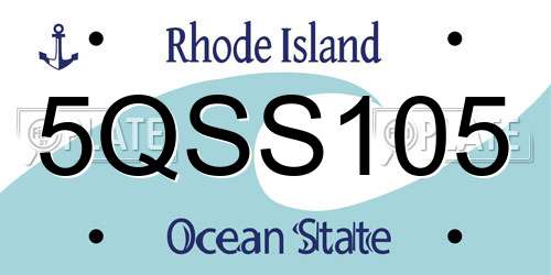 5QSS105 Rhode Island License Plate