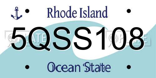 5QSS108 Rhode Island License Plate