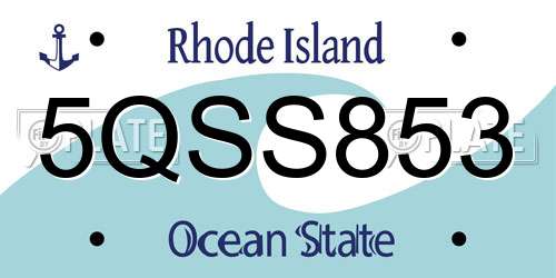 5QSS853 Rhode Island License Plate