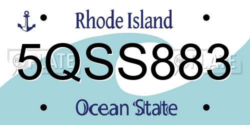 5QSS883 Rhode Island License Plate