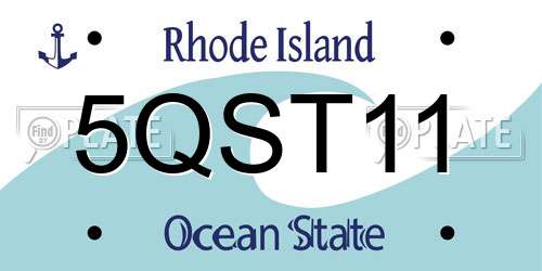 5QST11 Rhode Island License Plate
