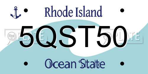 5QST50 Rhode Island License Plate