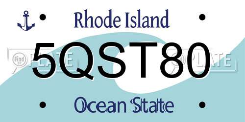 5QST80 Rhode Island License Plate
