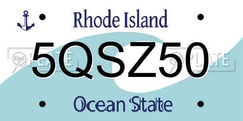 5QSZ50 Rhode Island License Plate