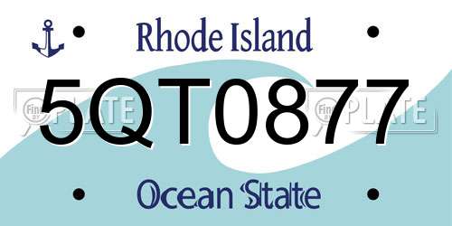 5QT0877 Rhode Island License Plate