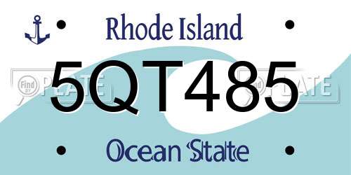 5QT485 Rhode Island License Plate