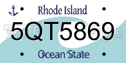5QT5869 Rhode Island License Plate