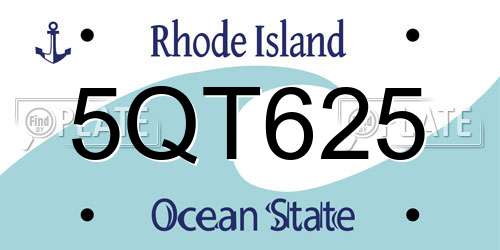 5QT625 Rhode Island License Plate