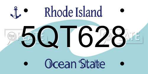 5QT628 Rhode Island License Plate