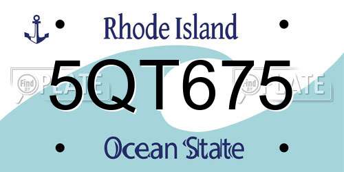 5QT675 Rhode Island License Plate