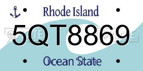 5QT8869 Rhode Island License Plate