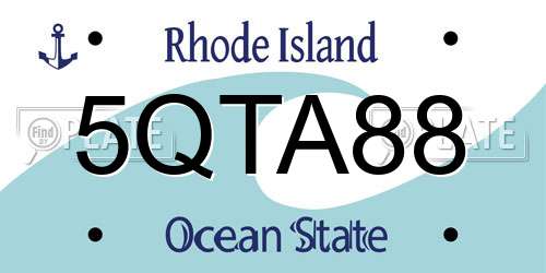 5QTA88 Rhode Island License Plate