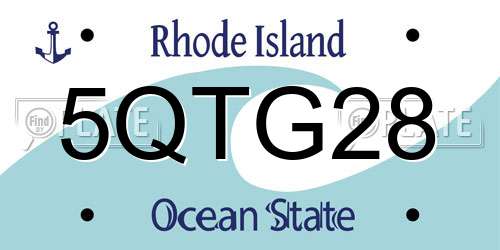 5QTG28 Rhode Island License Plate