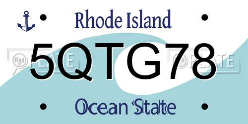 5QTG78 Rhode Island License Plate