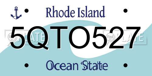 5QTO527 Rhode Island License Plate