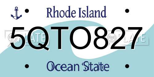 5QTO827 Rhode Island License Plate