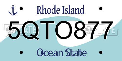 5QTO877 Rhode Island License Plate