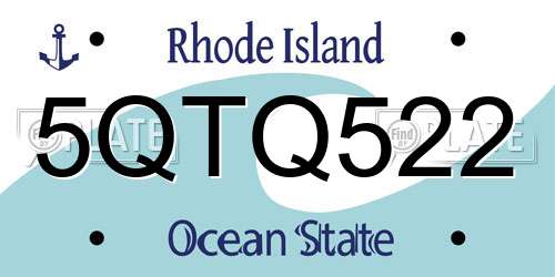 5QTQ522 Rhode Island License Plate