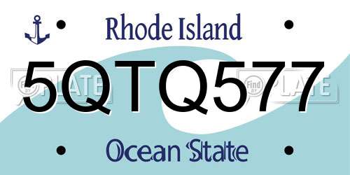 5QTQ577 Rhode Island License Plate