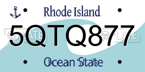 5QTQ877 Rhode Island License Plate
