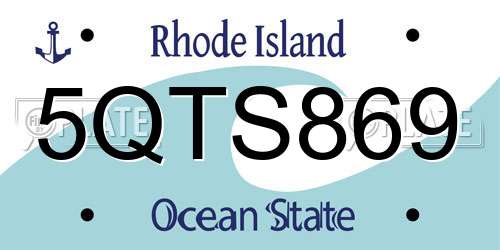 5QTS869 Rhode Island License Plate