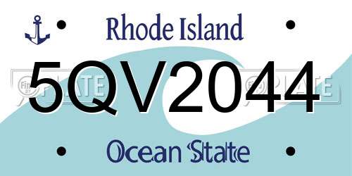 5QV2044 Rhode Island License Plate