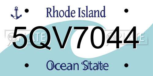 5QV7044 Rhode Island License Plate