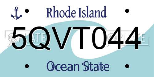 5QVT044 Rhode Island License Plate