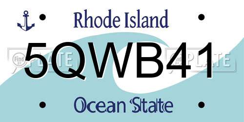 5QWB41 Rhode Island License Plate