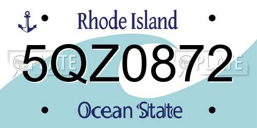 5QZ0872 Rhode Island License Plate